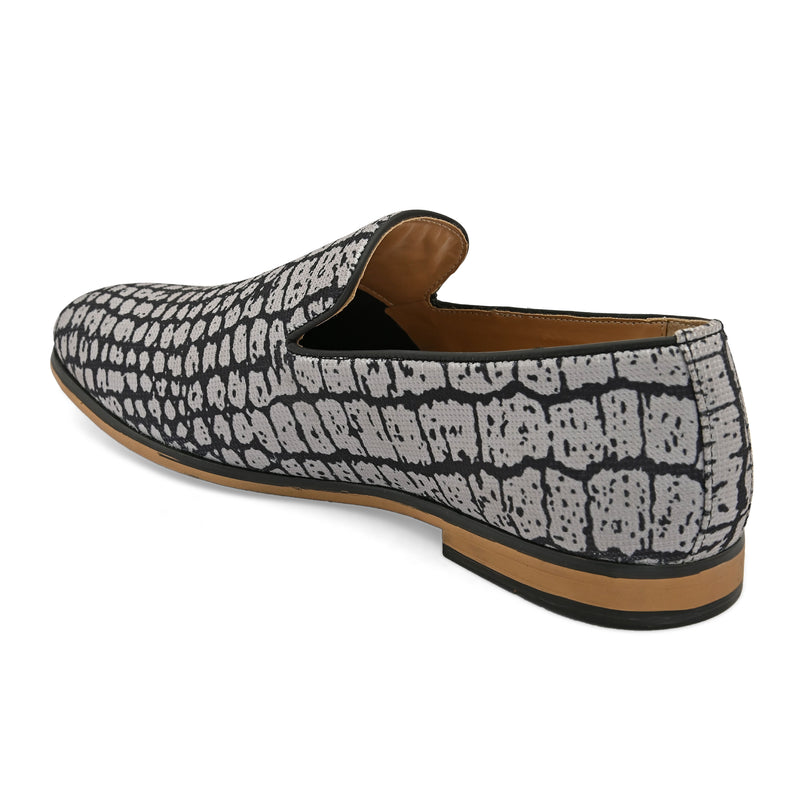 Panther Grey Printed Loafers