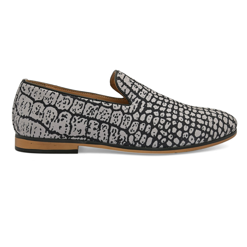 Panther Grey Printed Loafers