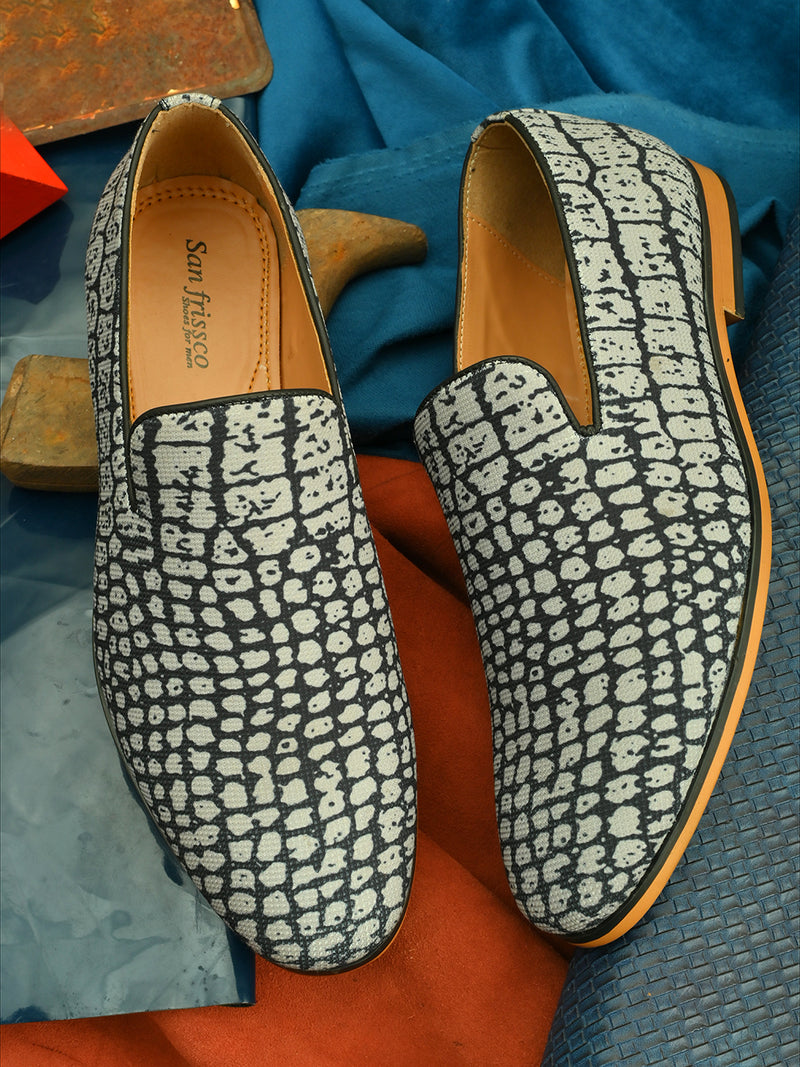 Panther Grey Printed Loafers