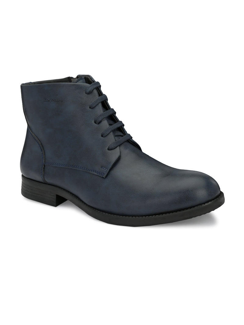 Conor Blue Lace-Up Boots
