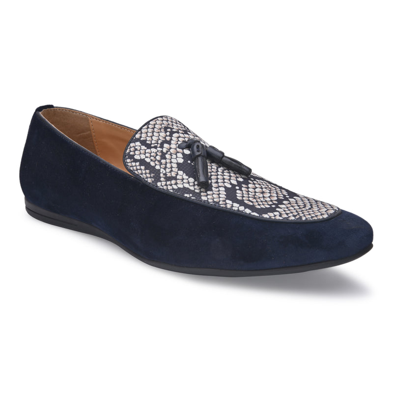 Mollis Blue Tassel Loafers
