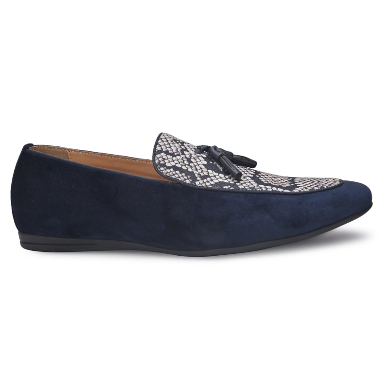 Mollis Blue Tassel Loafers