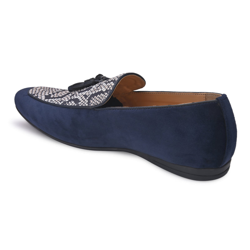 Mollis Blue Tassel Loafers