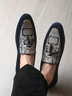Mollis Blue Tassel Loafers
