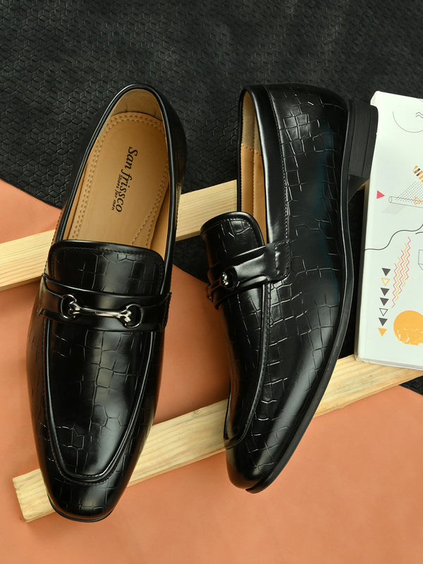 Dawn Black Buckle Loafers