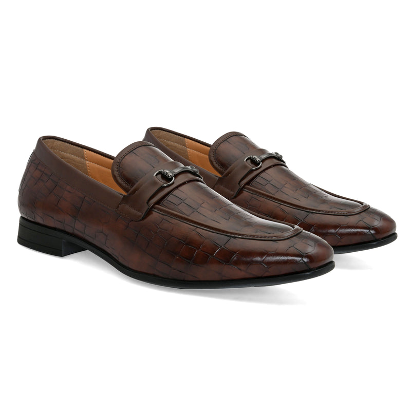 Dawn Brown Buckle Loafers