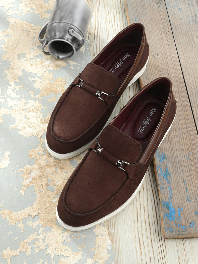 Saint Brown Buckle Penny Loafers