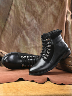 Dover Black Lace-up Boots