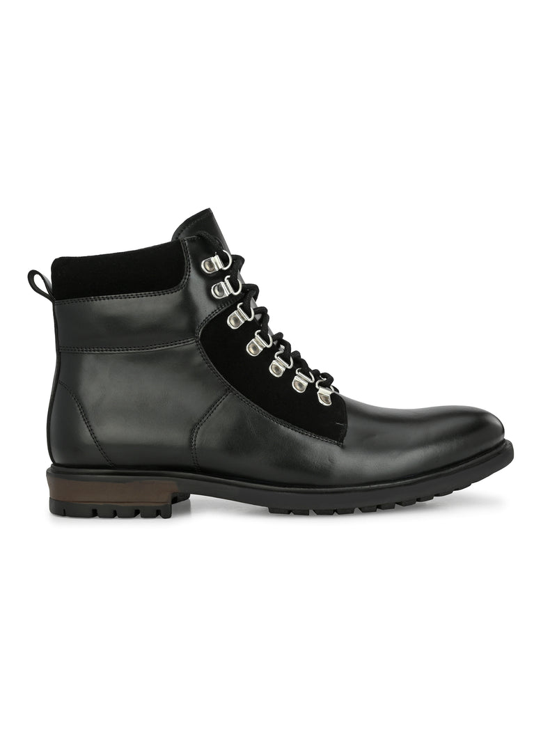 Dover Black Lace-up Boots