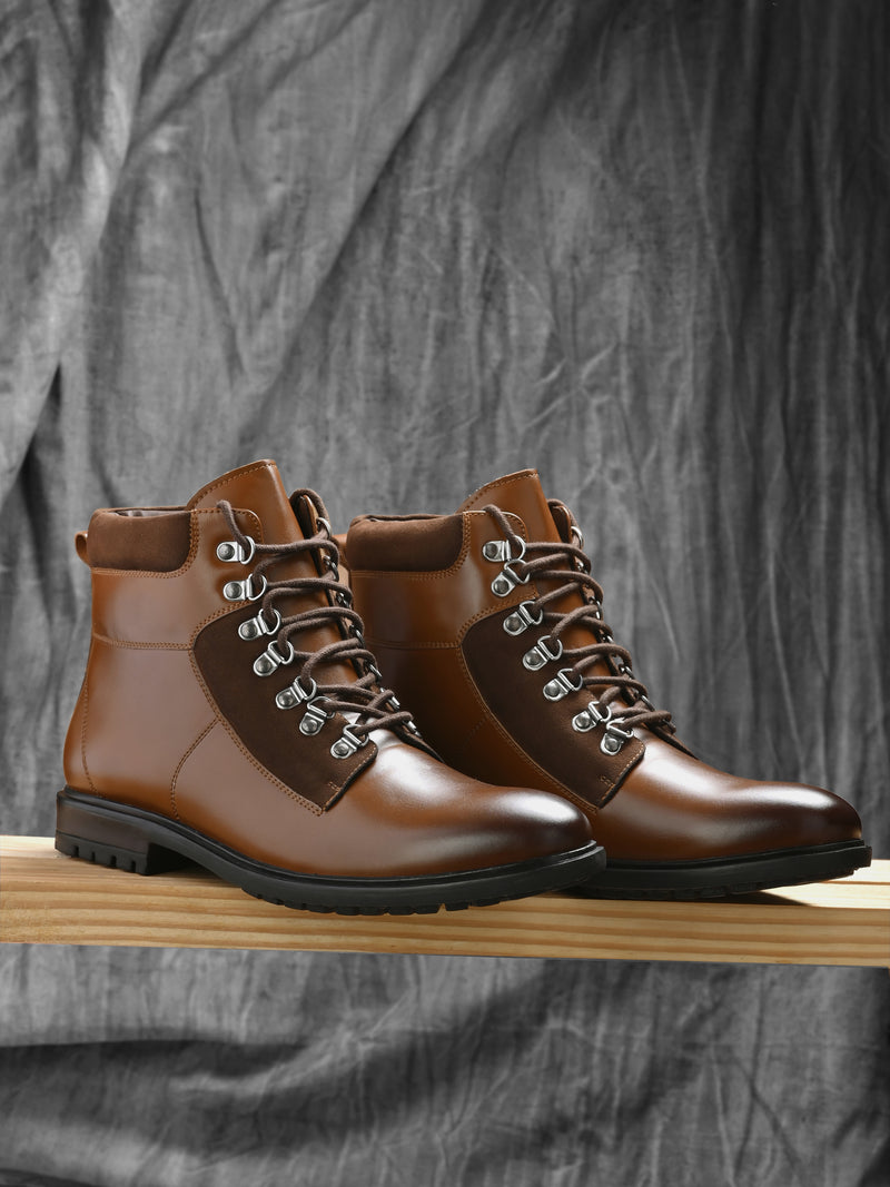 Dover Tan Lace-up Boots