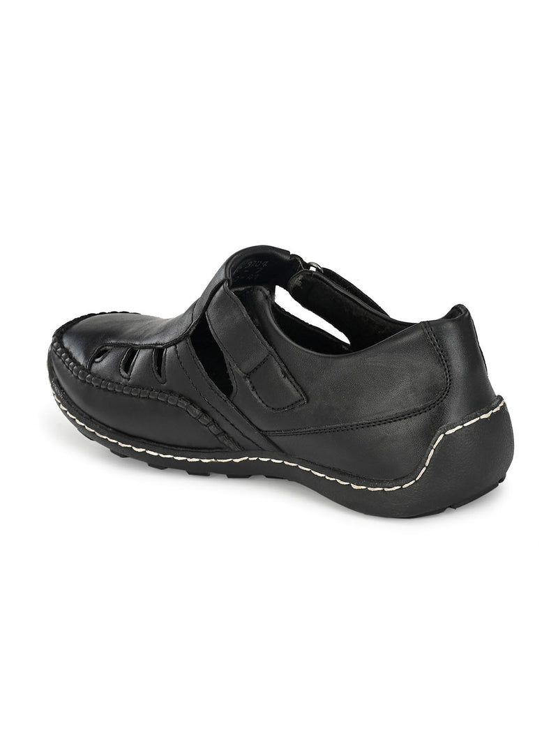 Buckle-Up Black Sandals