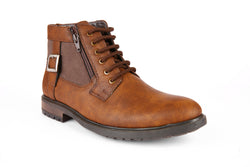 Brown Zipped Derby Boots