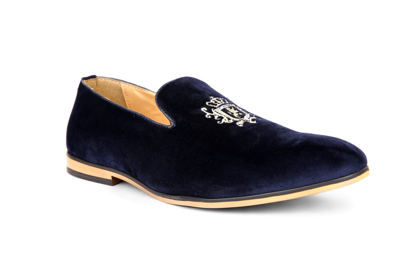 Emprie Blue Embroidered Loafers