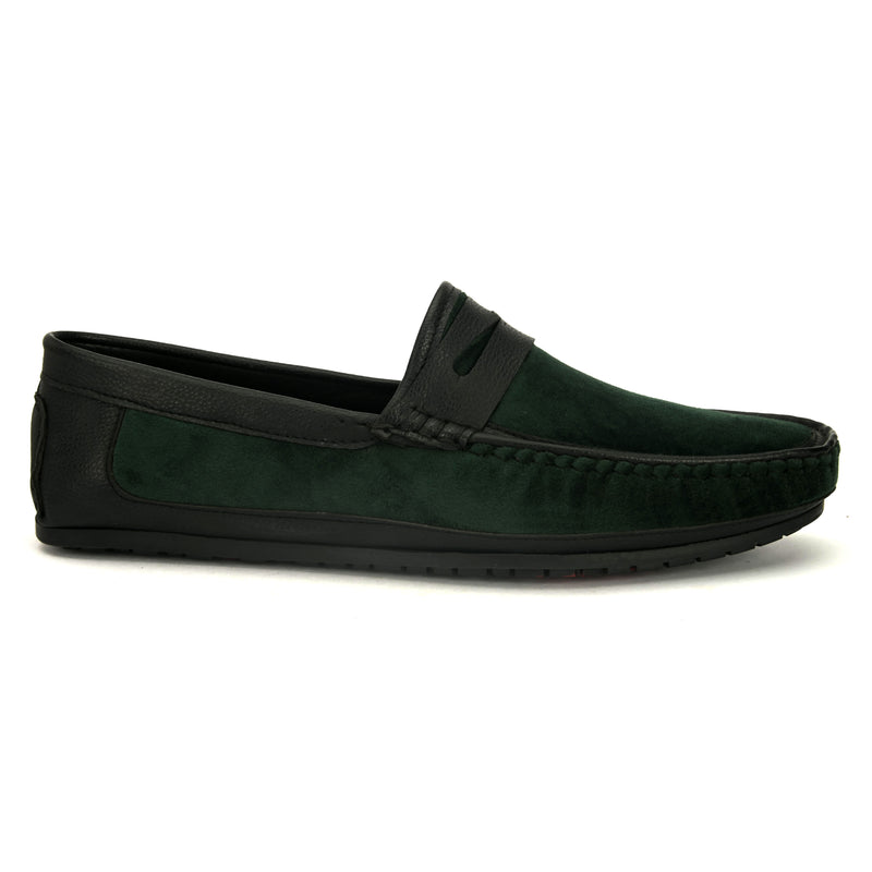 Cassio Olive Green Driving Loafers