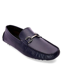 Bingo Blue Loafers With Buckle