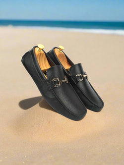 Bingo Black Loafers with Buckle