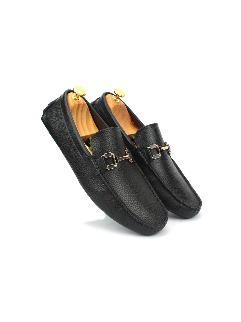 Bingo Black Loafers with Buckle