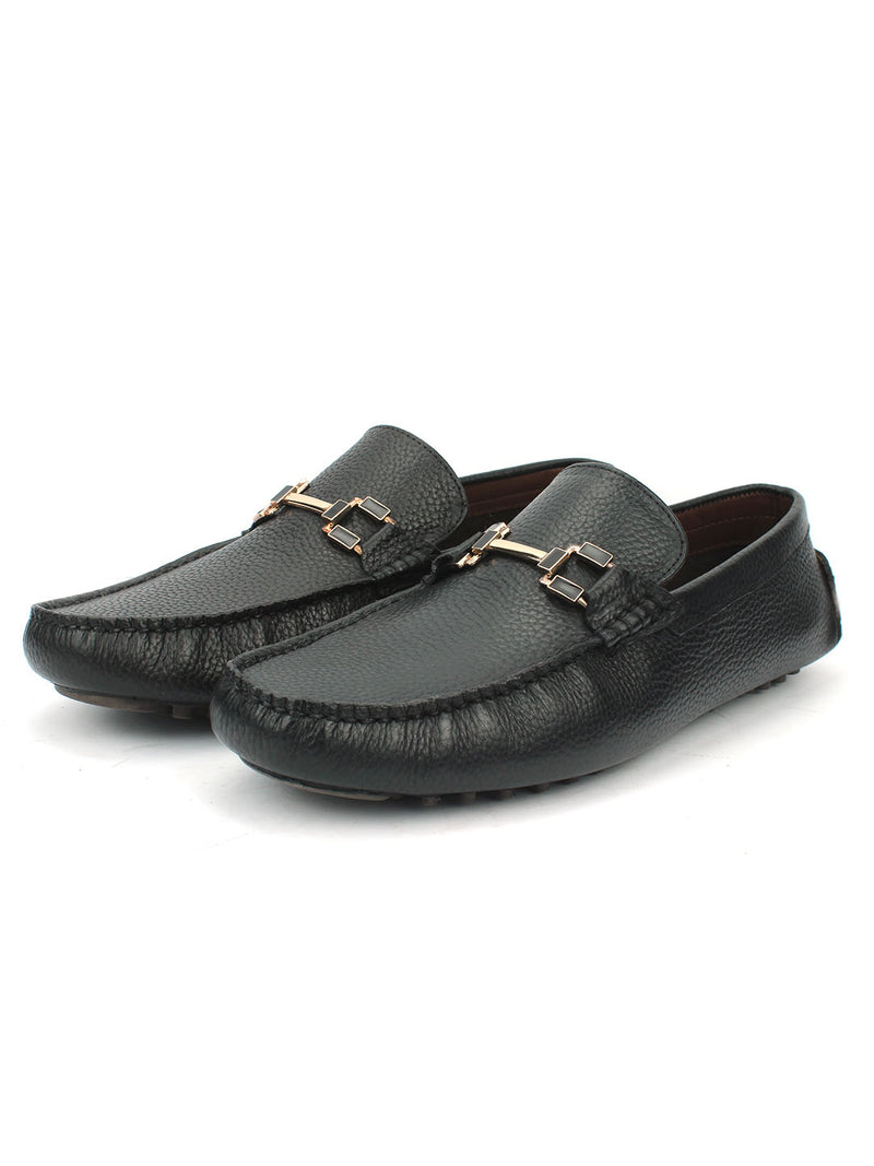 Bingo Black Loafers with Buckle