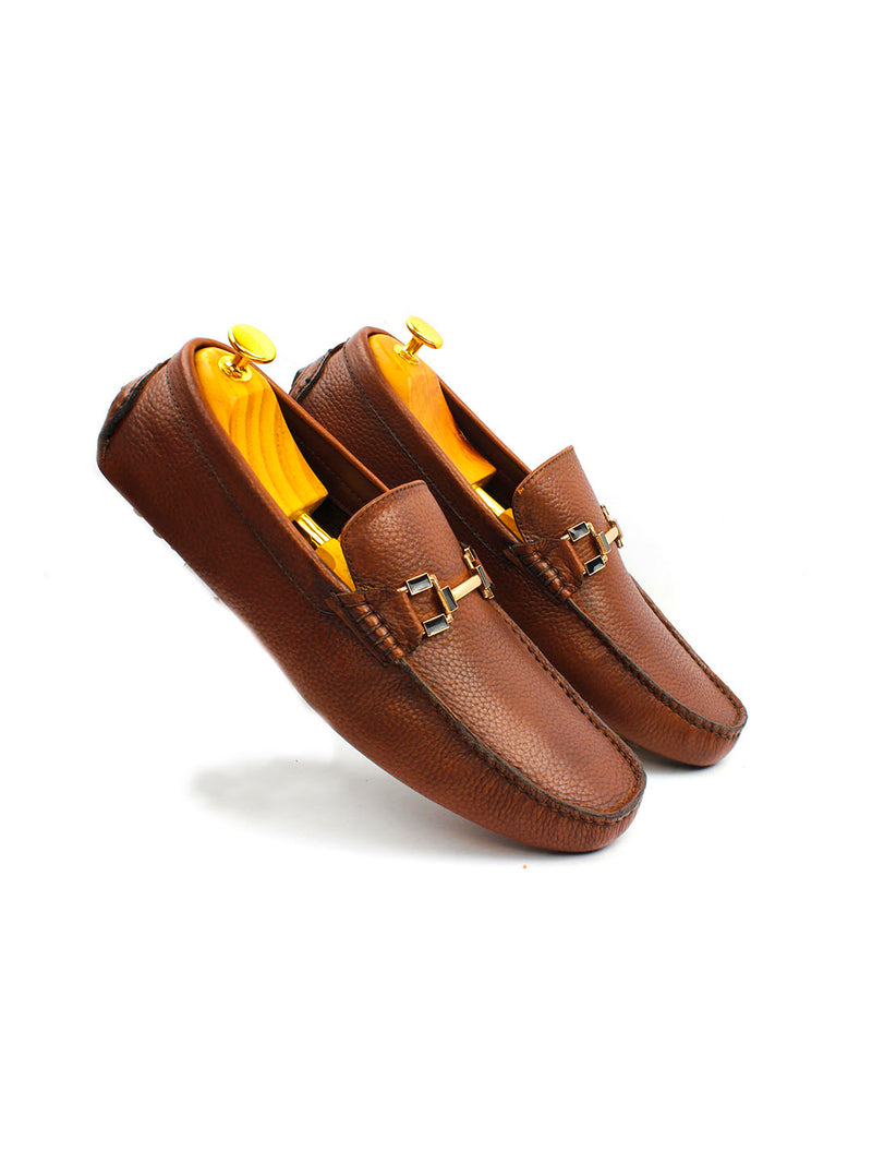 Bingo Tan Loafers with Buckle