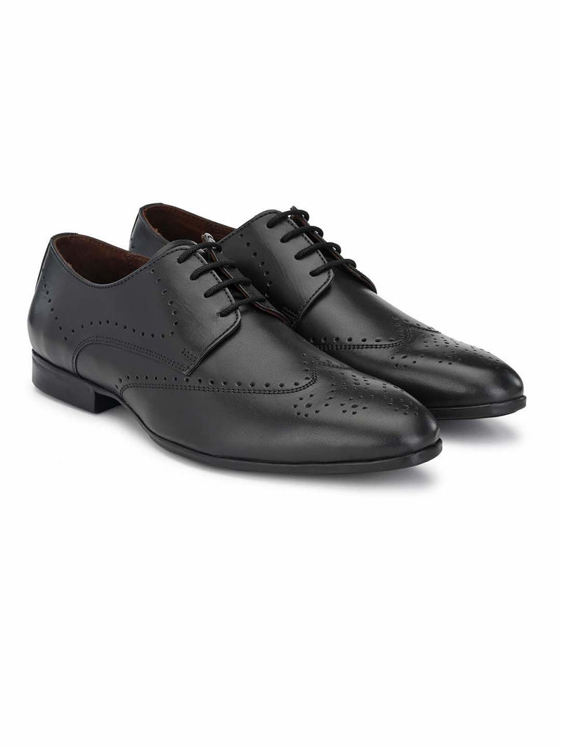 Black leather Brogues