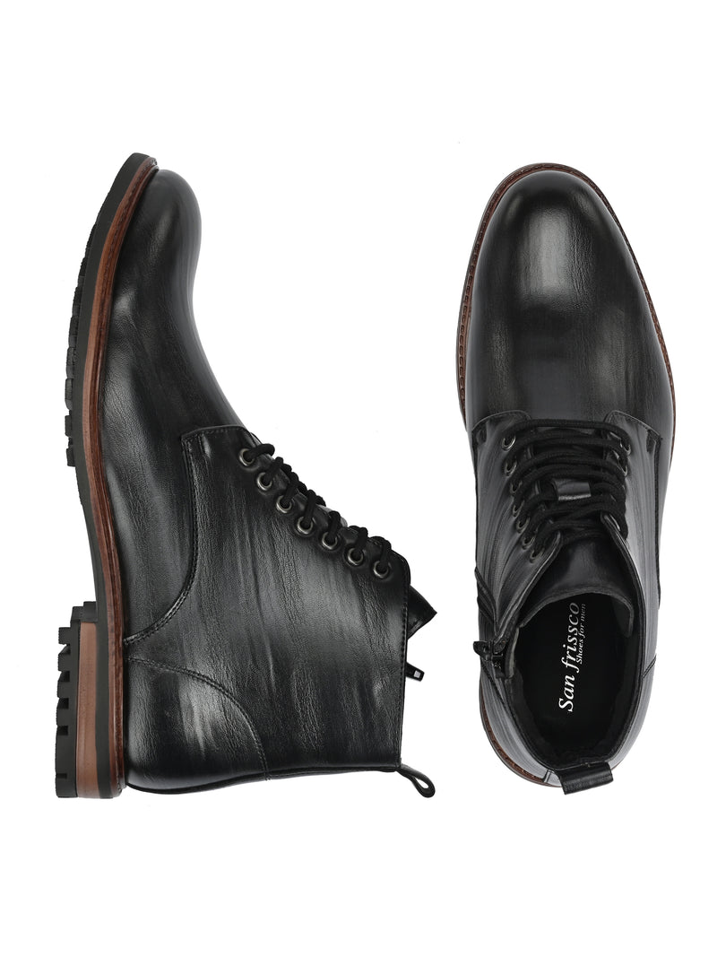 Howard Black High Top Ankle Boots